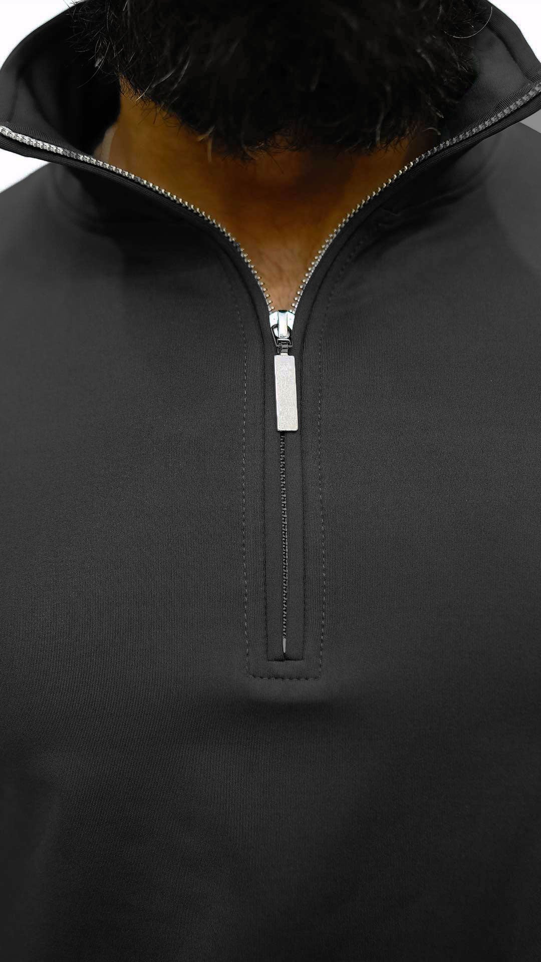 APEXAL COMPRESSION GRAY PULLOVER ZIPPER UPPER - SIGNATURE