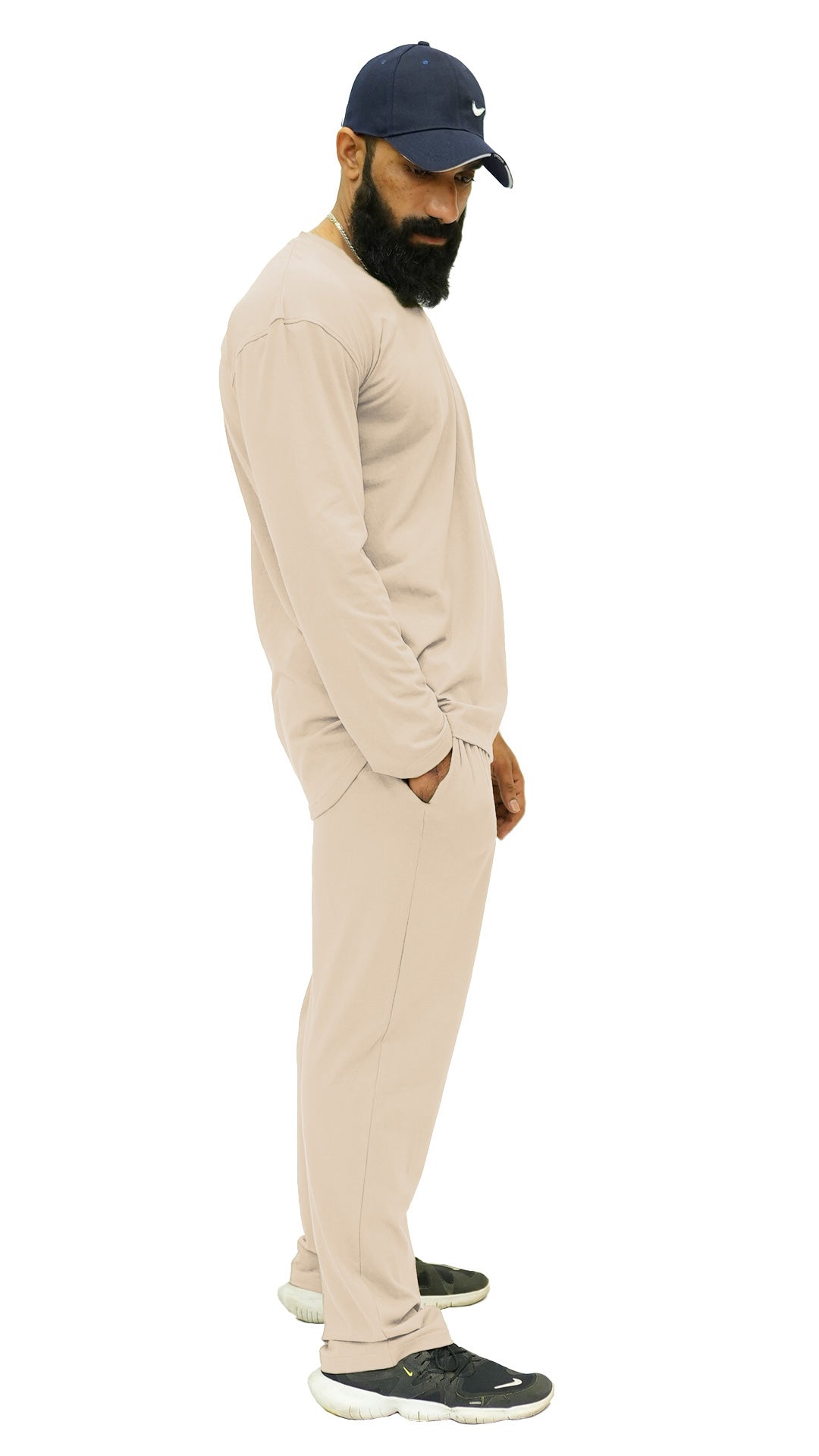 APEXAL RELAXED FIT BEIGE CASUAL SET - SIGNATURE