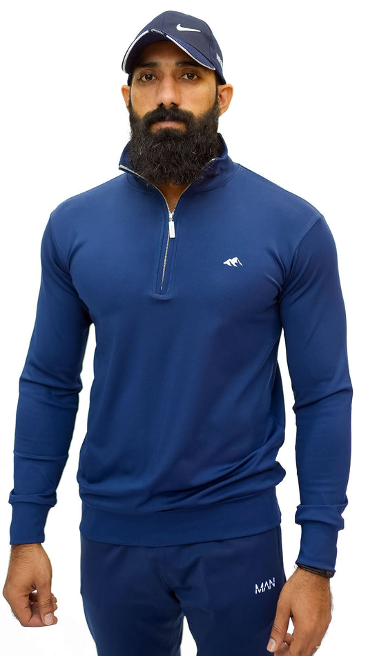 APEXAL COMPRESSION NAVY PULLOVER ZIPPER UPPER - SIGNATURE