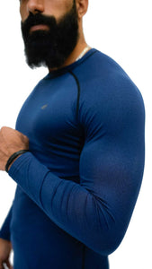 APEXAL GYM NAVY COMPRESSION SHIRT FULL-SLEEVE - SIGNATURE