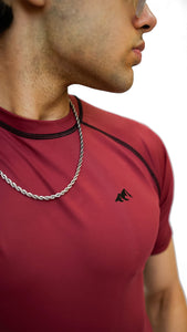 APEXAL GYM MAROON COMPRESSION SHIRT HALF-SLEEVE - SIGNATURE