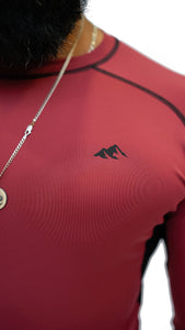 APEXAL GYM MAROON COMPRESSION SHIRT FULL-SLEEVE - SIGNATURE