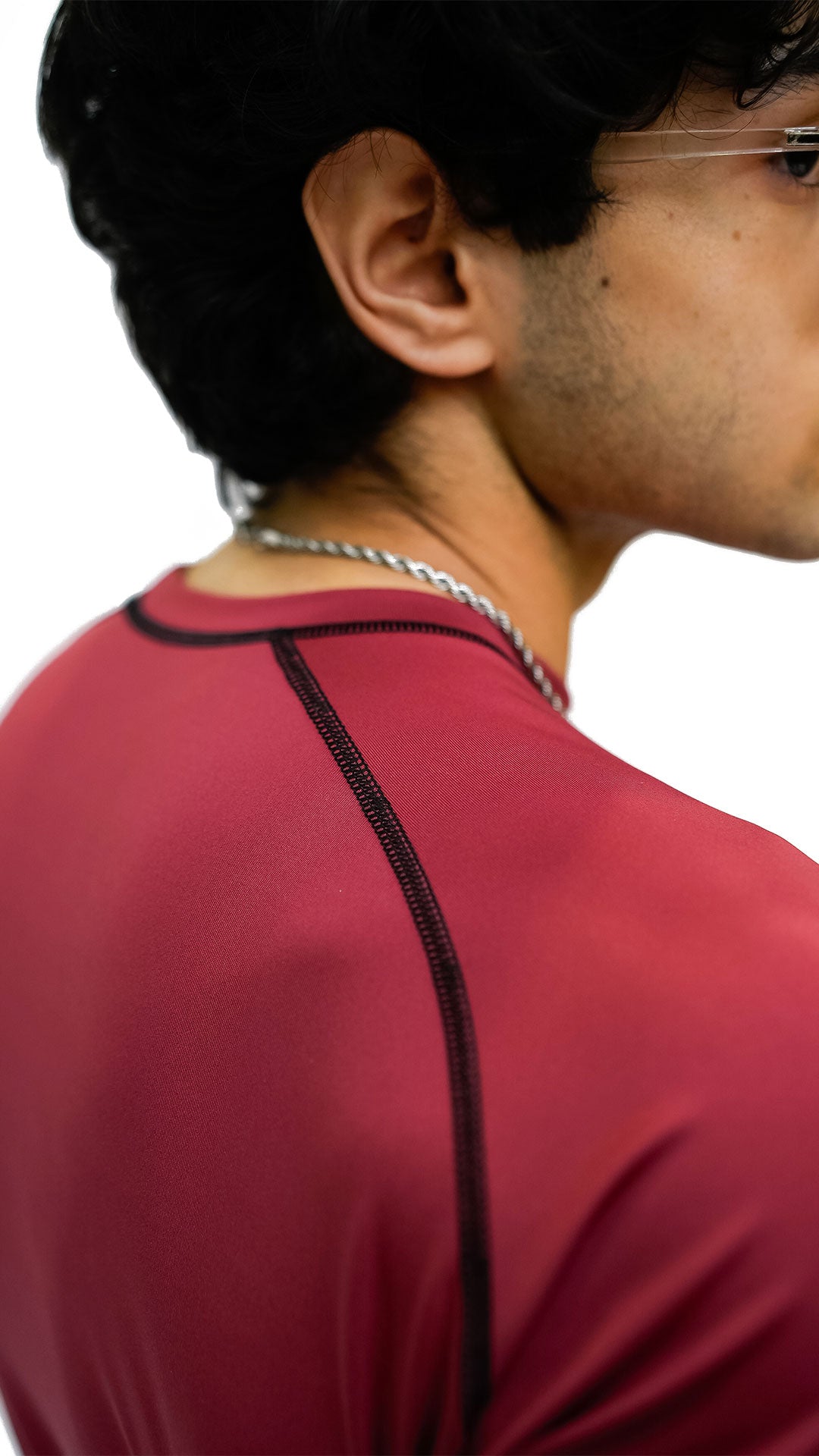 APEXAL GYM MAROON COMPRESSION SHIRT HALF-SLEEVE - SIGNATURE