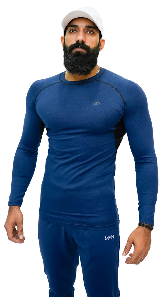 APEXAL GYM NAVY COMPRESSION SHIRT FULL-SLEEVE - SIGNATURE