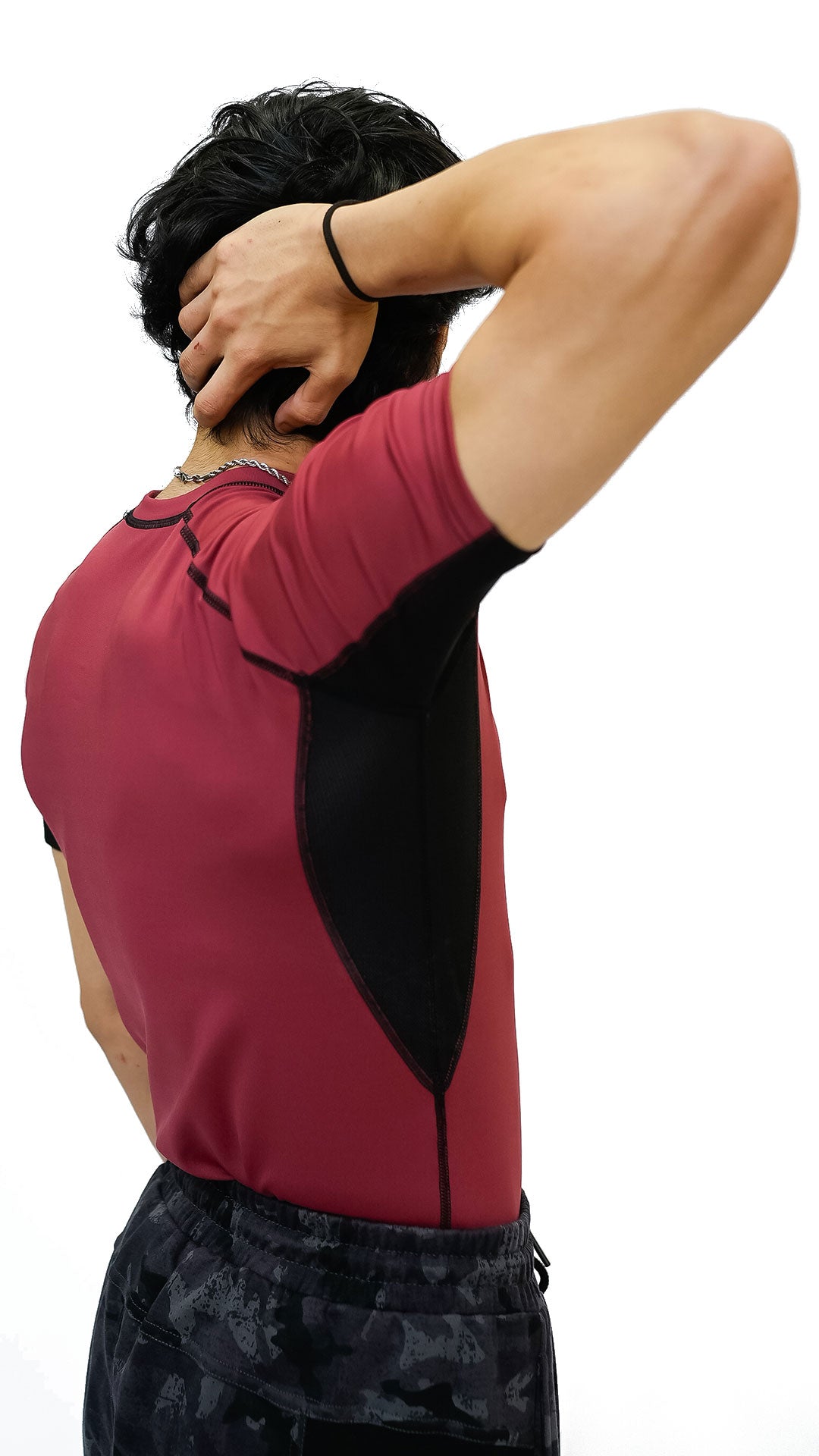 APEXAL GYM MAROON COMPRESSION SHIRT HALF-SLEEVE - SIGNATURE