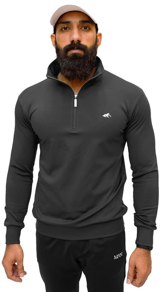 APEXAL COMPRESSION GRAY PULLOVER ZIPPER UPPER - SIGNATURE